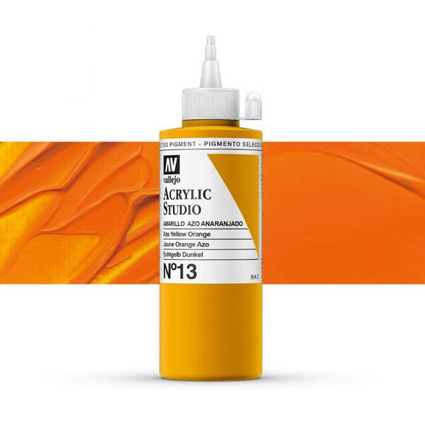 Vallejo Studio Akrilik Boya 200Ml Seri 1 13 Azo Yellow Orange - 1