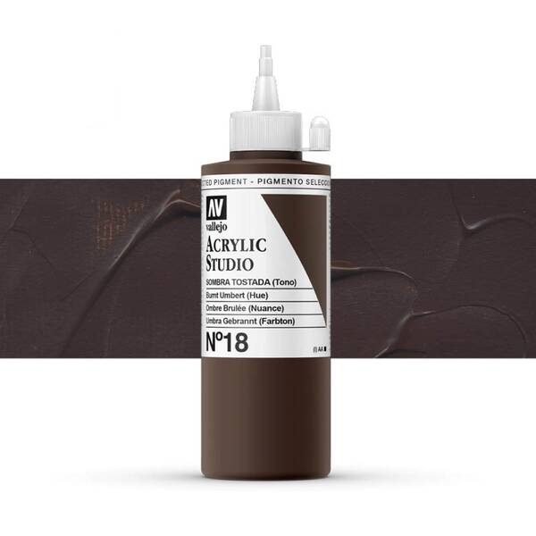 Vallejo Studio Akrilik Boya 200Ml Seri 1 18 Burnt Umber Hue - 1