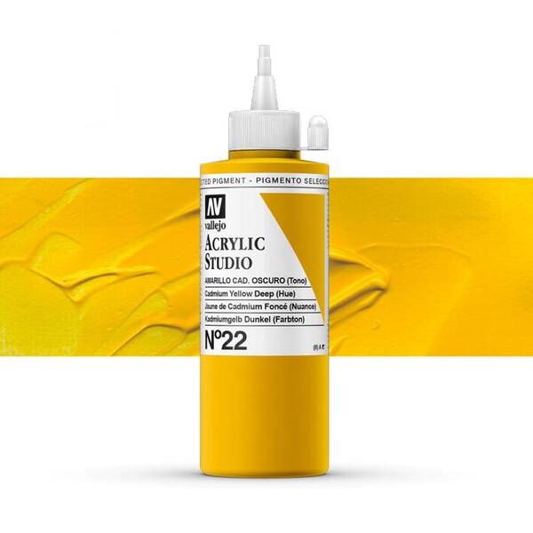 Vallejo Studio Akrilik Boya 200Ml Seri 1 22 Cadmium Yellow Deep Hue - 1