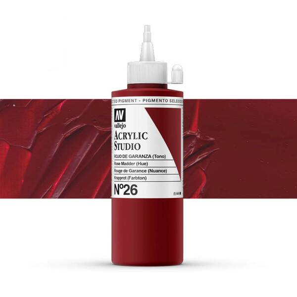 Vallejo Studio Akrilik Boya 200Ml Seri 1 26 Rose Madder Hue - 1