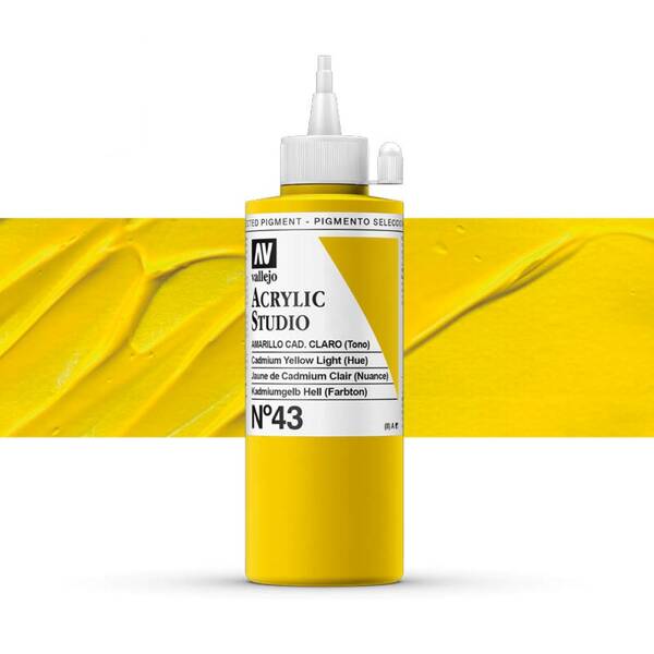 Vallejo Studio Akrilik Boya 200Ml Seri 1 43 Cadmium Yellow Light Hue