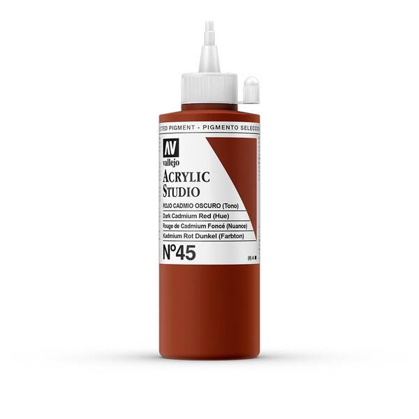 Vallejo Studio Akrilik Boya 200Ml Seri 1 45 Dark Cadmium Red Hue - 3