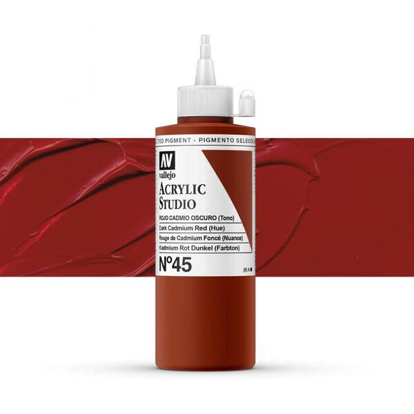 Vallejo Studio Akrilik Boya 200Ml Seri 1 45 Dark Cadmium Red Hue - 1