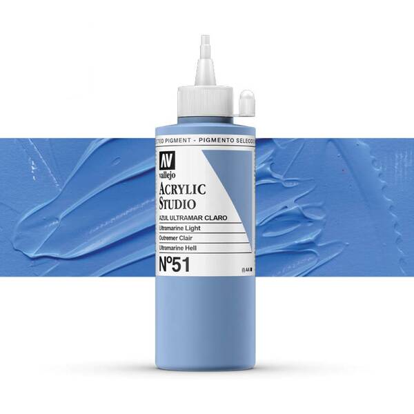 Vallejo Studio Akrilik Boya 200Ml Seri 1 51 Ultramarine Light - 1