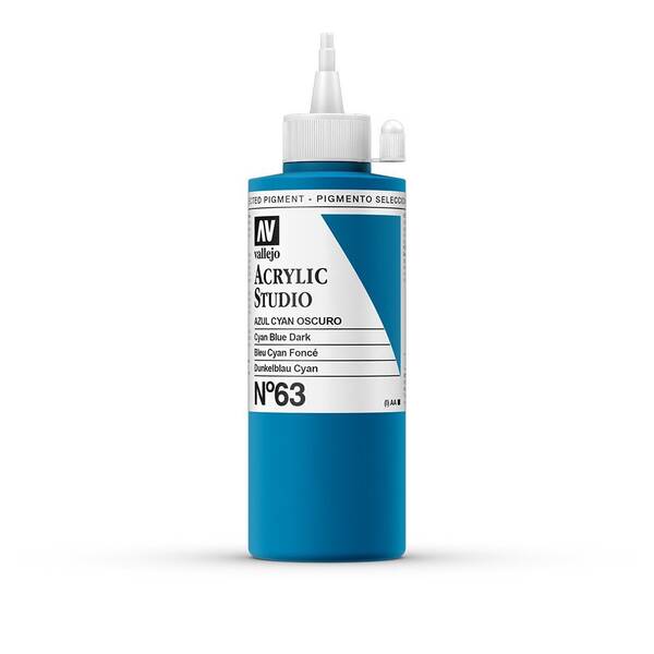 Vallejo Studio Akrilik Boya 200Ml Seri 1 63 Cyan Blue Dark - 3