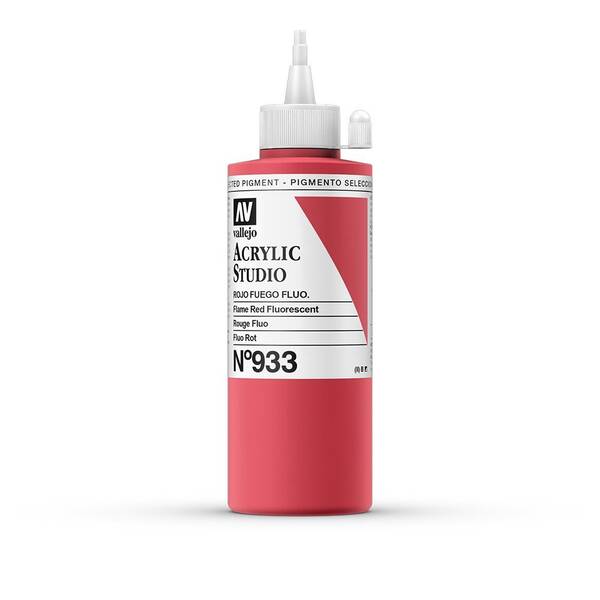 Vallejo Studio Akrilik Boya 200Ml Seri 2 933 Flame Red Fluorescent - 3