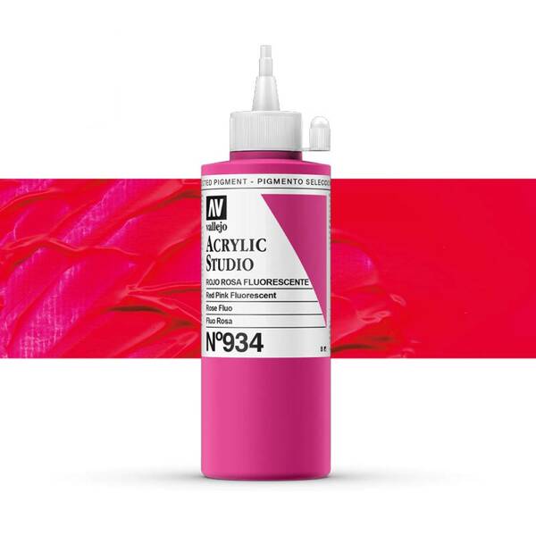 Vallejo Studio Akrilik Boya 200Ml Seri 2 934 Red Pink Fluorescent - 1