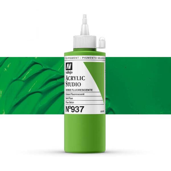Vallejo Studio Akrilik Boya 200Ml Seri 2 937 Green Fluorescent - 1