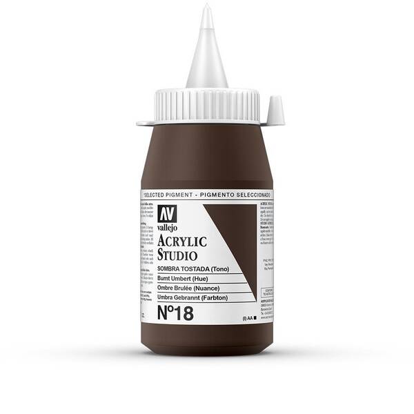 Vallejo Studio Akrilik Boya 500Ml Seri 1 18 Burnt Umber Hue - 3