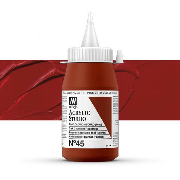 Vallejo Studio Akrilik Boya 500Ml Seri 1 45 Dark Cadmium Red Hue - 1