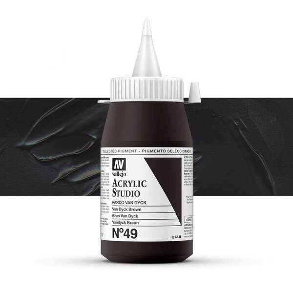 Vallejo Studio Akrilik Boya 500Ml Seri 1 49 Van Dyck Brown - 1