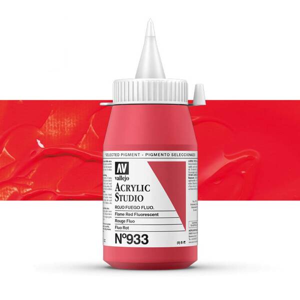 Vallejo Studio Akrilik Boya 500Ml Seri 2 933 Flame Red Fluorescent - 1