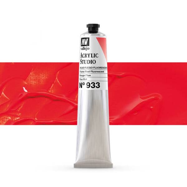 Vallejo Studio Akrilik Boya 58Ml Seri 2 933 Flame Red Fluorescent - 1