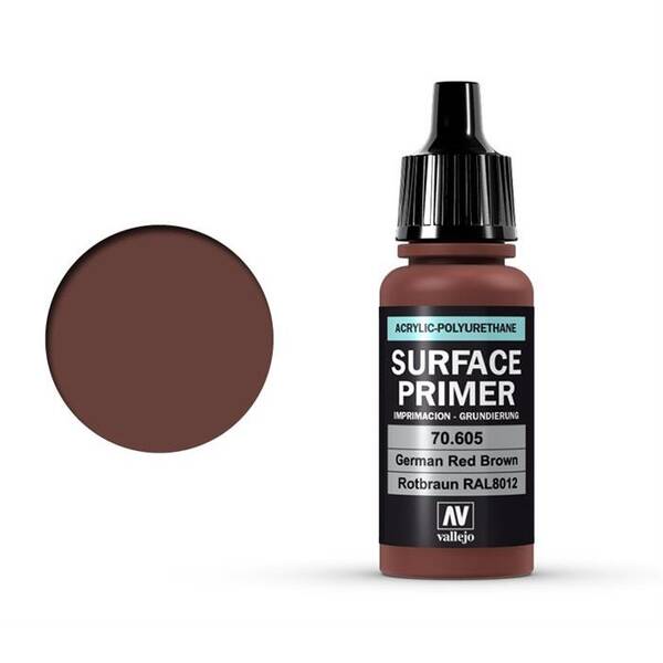 Vallejo Surface Primer 17Ml 70.605 German Red Brown Ral8012 - 1