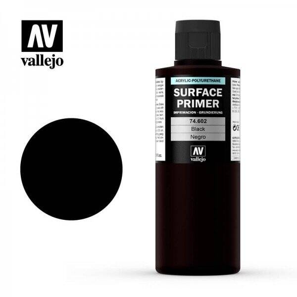 Vallejo Surface Primer 200Ml Black 74.602