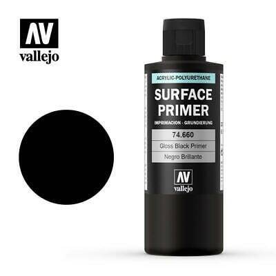 Vallejo Surface Primer 200Ml Gloss Black 74.660