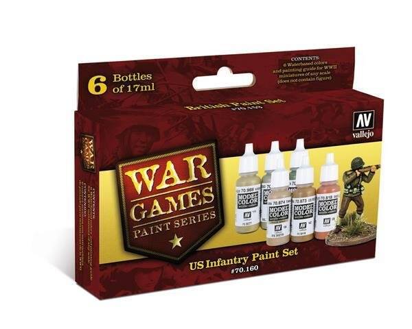 Vallejo WWII Wargames Set: US Infantry Paint Set 6X17Ml 70.160