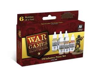 Vallejo WWII Wargames Set: US Infantry Paint Set 6X17Ml 70.160 - Vallejo