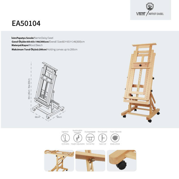 Vincent Artist Şövale EA50104 Daisy/Papatya - 3