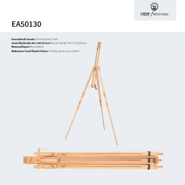 Vincent Artist Şövale EA50130 Papaver/Gelincik - 3