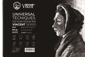 Vincent - Vincent Artist Seri Eskiz Defteri 120Gr 35X50 15 Sayfa Beyaz
