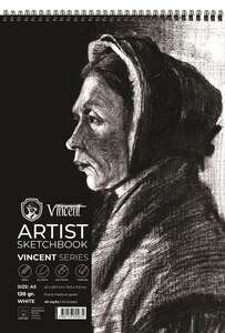 Vincent Artist Sketchbook Eskiz Defteri 120Gr A3 40 Yaprak Beyaz - Vincent