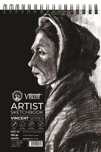 Vincent - Vincent Artist Seri Eskiz Defteri 120Gr A4 80 Sayfa Beyaz