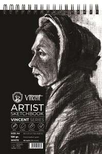 Vincent Artist Sketchbook Eskiz Defteri 120Gr A4 80 Yaprak Beyaz - Vincent