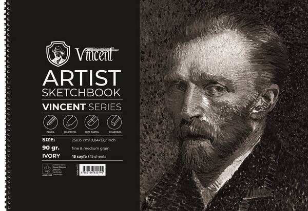 Vincent Artist Seri Eskiz Defteri 90Gr 25X35 15 Sayfa Fildişi