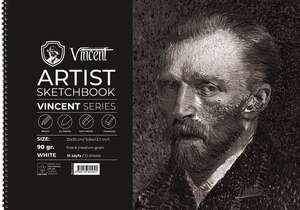 Vincent Artist Sketchbook Eskiz Defteri 90Gr 25X35 15 Yaprak Beyaz - Vincent
