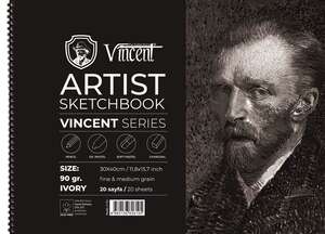 Vincent Artist Sketchbook Eskiz Defteri 90Gr 30X40 20 Sayfa Fildişi - Vincent