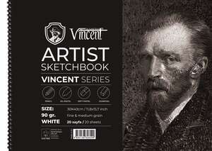 Vincent Artist Sketchbook Eskiz Defteri 90Gr 30X40 20 Yaprak Beyaz - Vincent