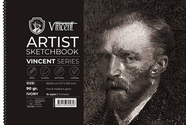 Vincent Artist Seri Eskiz Defteri 90Gr 35X50 15 Sayfa Fildişi