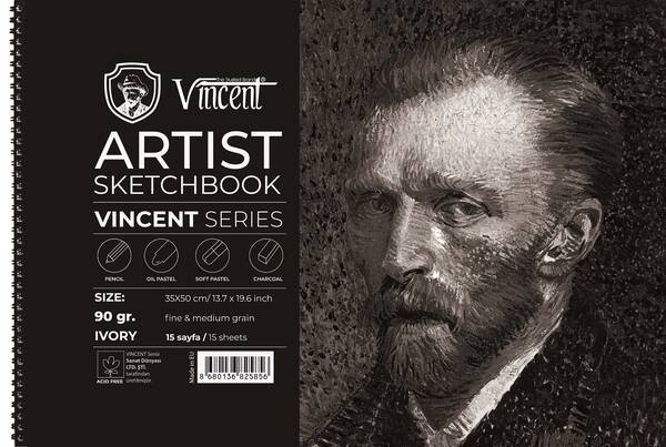 Vincent Artist Seri Eskiz Defteri 90Gr 35X50 15 Sayfa Fildişi - 1