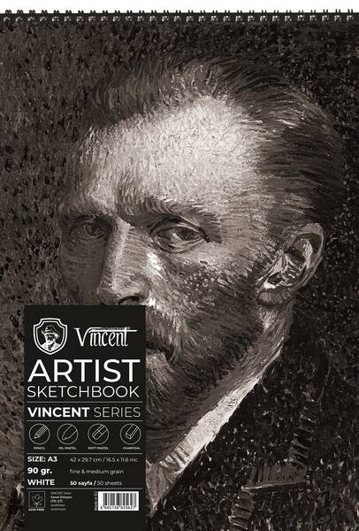 Vincent Artist Seri Eskiz Defteri 90Gr A3 50 Sayfa Beyaz