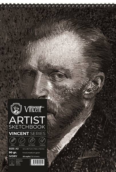 Vincent Artist Seri Eskiz Defteri 90Gr A3 50 Sayfa Fildişi