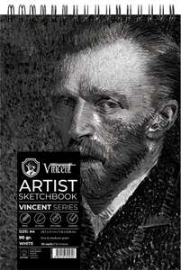 Vincent Artist Sketchbook Eskiz Defteri 90Gr A4 50 Yaprak Beyaz - Vincent