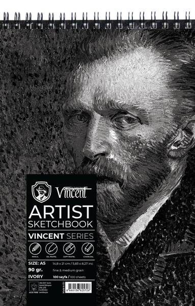 Vincent Artist Seri Eskiz Defteri 90Gr A5 100 Sayfa Fildişi