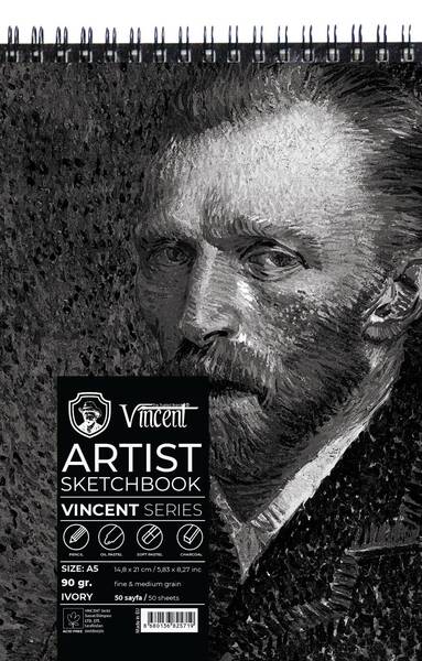 Vincent Artist Seri Eskiz Defteri 90Gr A5 50 Sayfa Fildişi