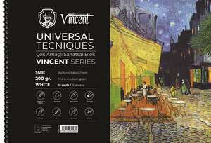 Vincent - Vincent Çok Amaçlı Eskiz Defteri 200Gr 25X35 15 Sayfa Beyaz