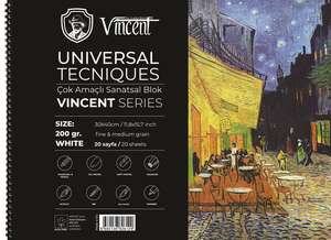 Vincent Çok Amaçlı Eskiz Defteri 200Gr 30X40 20 Sayfa Beyaz - Vincent