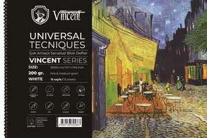 Vincent - Vincent Çok Amaçlı Eskiz Defteri 200Gr 35X50 15 Sayfa Beyaz