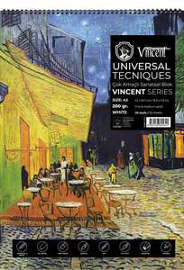 Vincent - Vincent Çok Amaçlı Eskiz Defteri 200Gr A3 25 Sayfa Beyaz