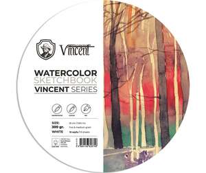 Vincent - Vincent Daire Suluboya Defteri 300Gr 25 cm 10 Sayfa