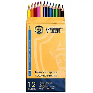 Vincent Draw & Explore Kuru Boya Kalem Seti 12'li Karton Kutu - 3