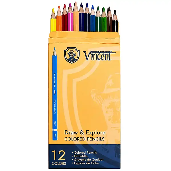 Vincent Draw & Explore Kuru Boya Kalem Seti 12'li Karton Kutu - 3