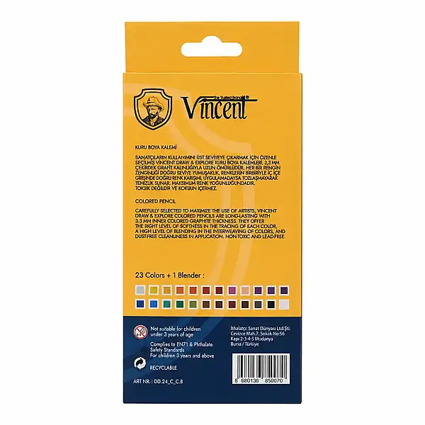 Vincent Draw & Explore Kuru Boya Kalem Seti 24'lü Karton Kutu - 2
