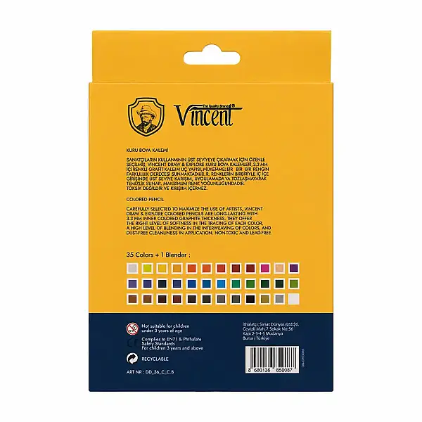 Vincent Draw & Explore Kuru Boya Kalem Seti 36'lı Karton Kutu - 2