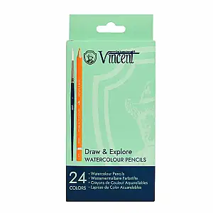 Vincent Draw & Explore Sulu Boya Kalem Seti 24'lü Karton Kutu - Vincent