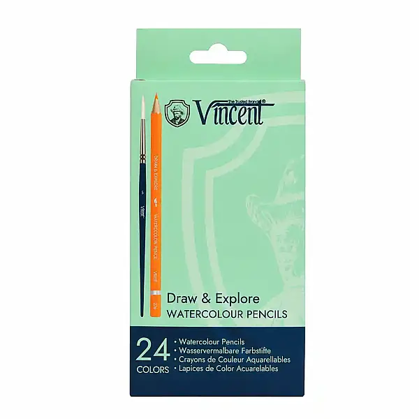 Vincent Draw & Explore Sulu Boya Kalem Seti 24'lü Karton Kutu - 1